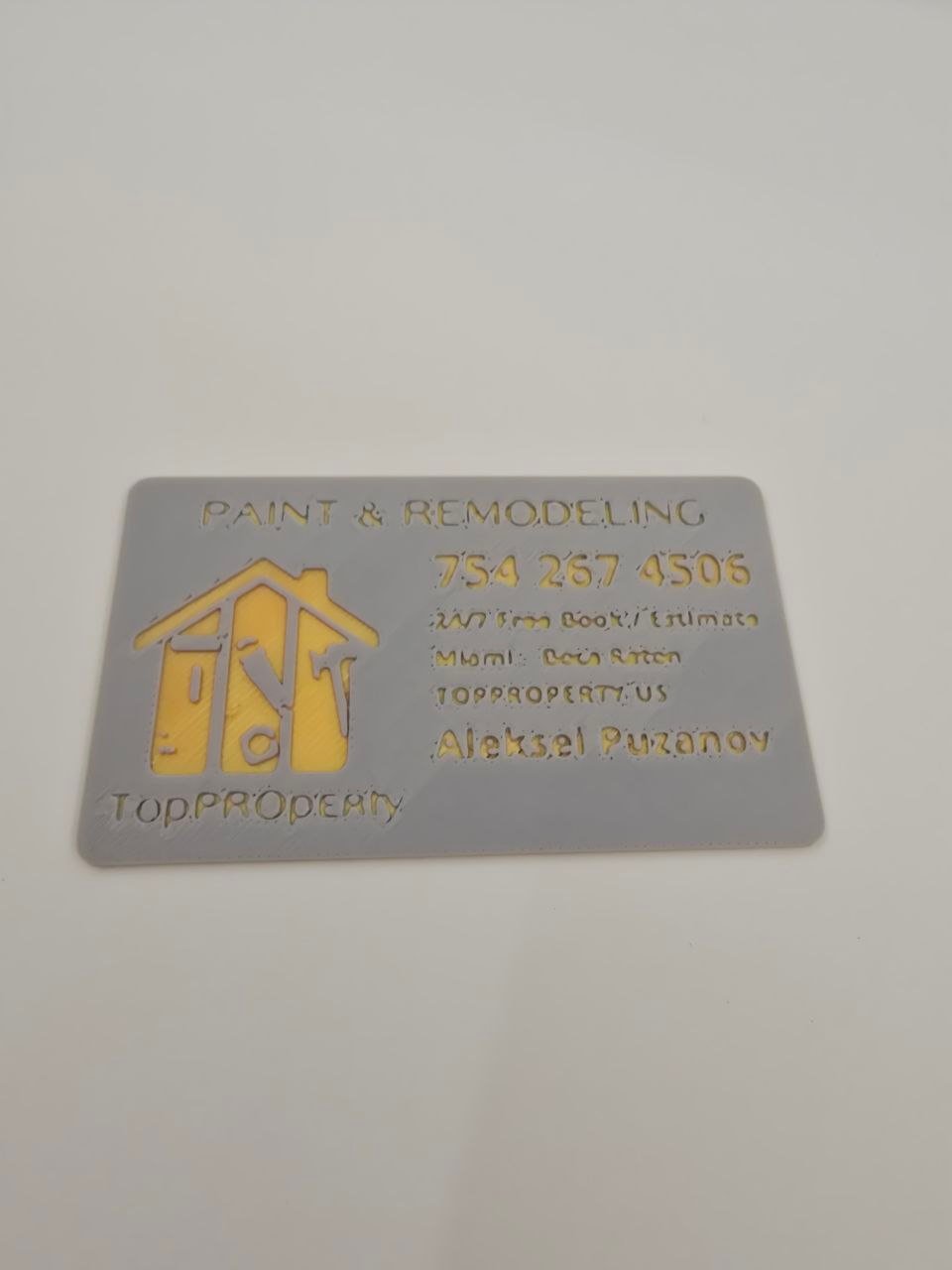 3D printed business card — close-up detail by Custom3Dmodel