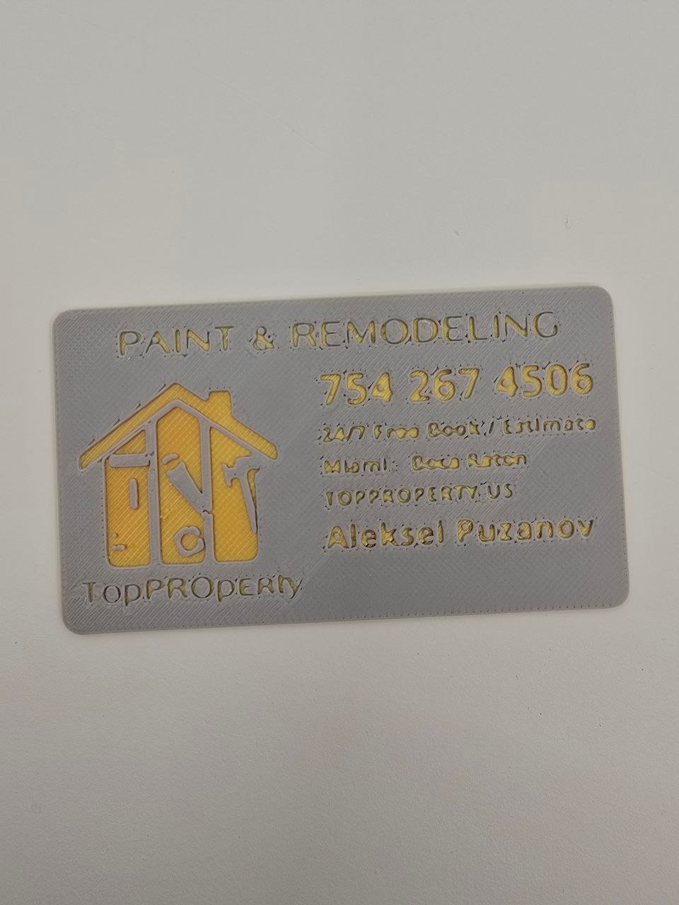 3D printed business card — Miami production by Custom3Dmodel