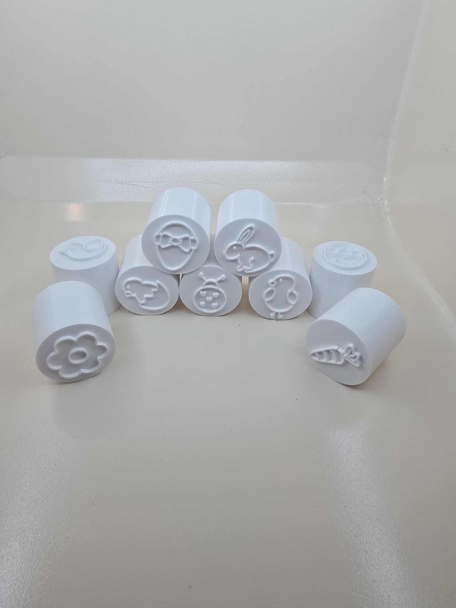 3D Printed Play Dough Stamp Set - 9 Animal and Shape Montessori Sensory Toys
