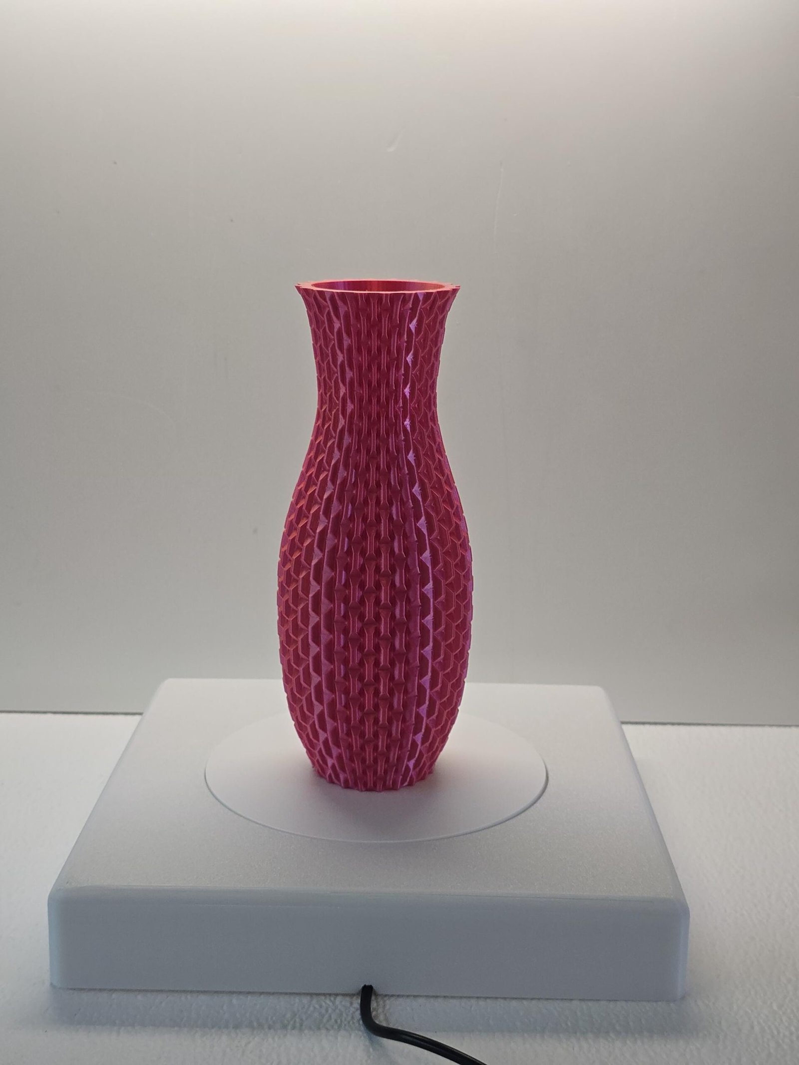 Terracotta Woven Scale Vase - 3D Printed Modern Boho Dried Flower Decor