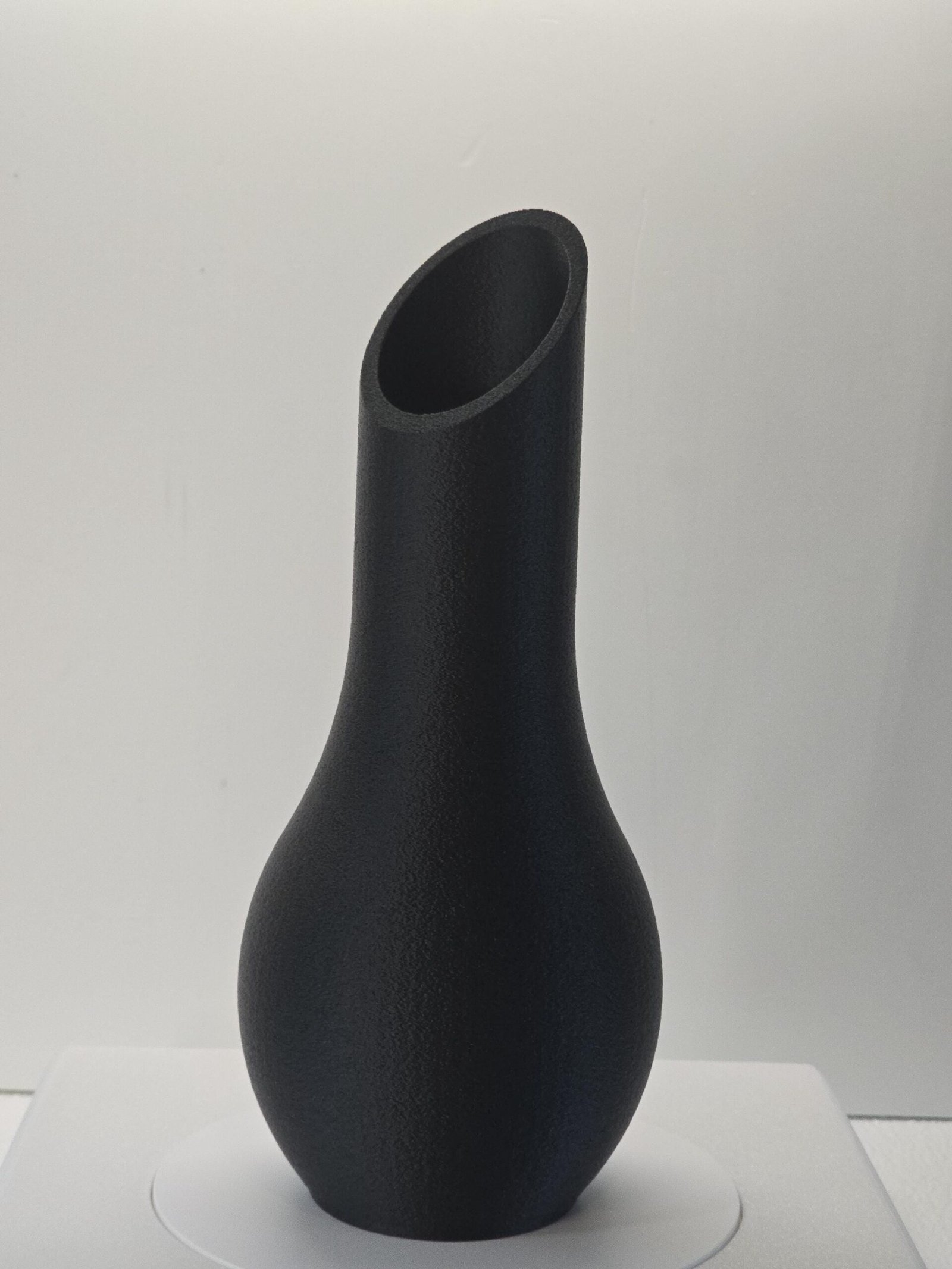 Textured Black Vase - 3D Printed Organic Modern Sculptural Home Decor