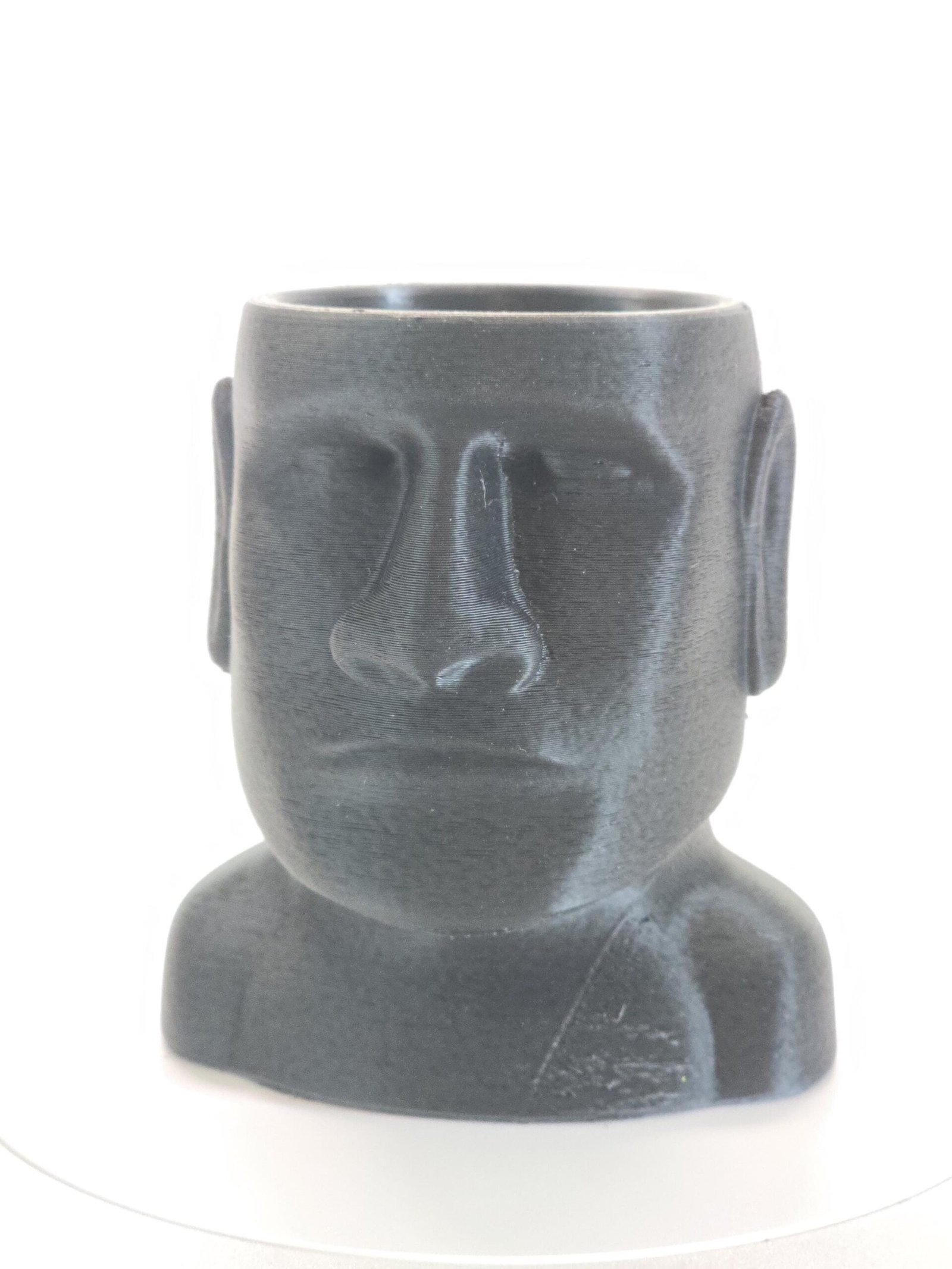 Moai Head Planter - 3D Printed Easter Island Statue Succulent Pot