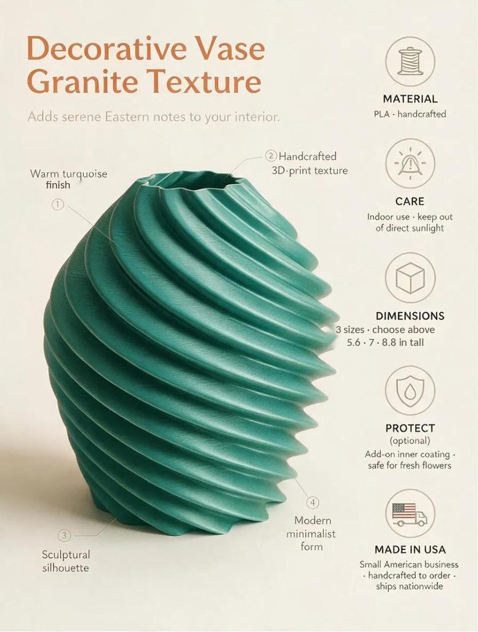 Rainbow Swirl Vase - 3D Printed Wave Spiral Multicolor Silk Gradient Decor