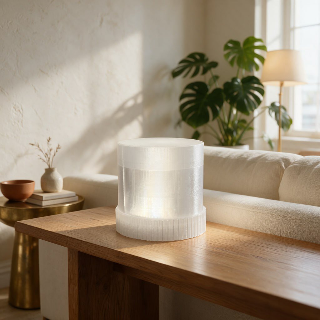 custom 3D printed lamp Miami — lamp, Lamp, LED light diffuser, Cylindrical container