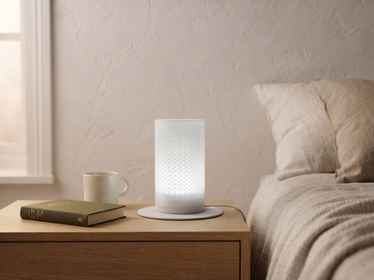 custom 3D printed lamp — cylindrical light, Table Lamp, Lamp (photo 3)