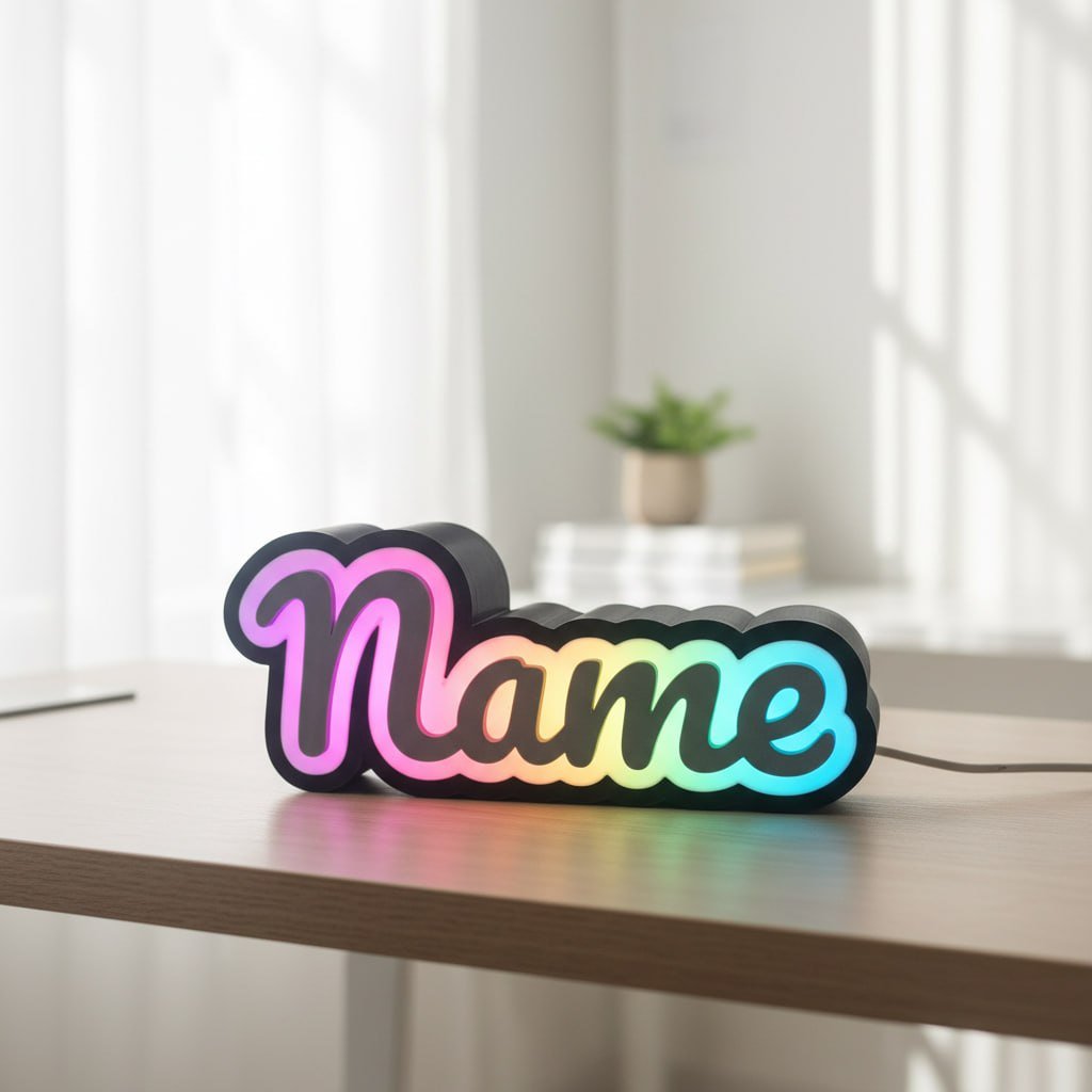 custom 3D printed LED name sign Miami — LED sign, light-up sign, Illuminated Sign, LED light sign (photo 3)