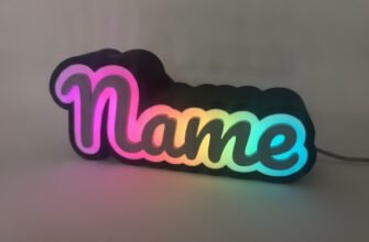 3D Printing Service — LED sign — decorative item — PLA or PETG for outer structure, transparent filament or acrylic for light