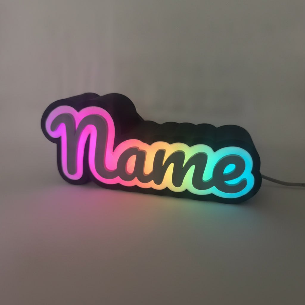 custom 3D printed LED name sign Miami — LED sign, light-up sign, Illuminated Sign, LED light sign