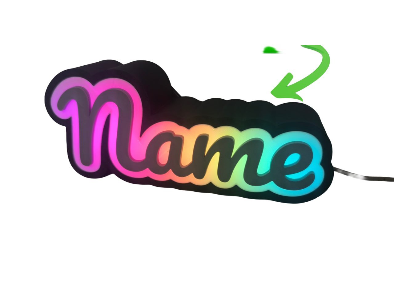custom 3D printed LED name sign Miami — LED sign, light-up sign, Illuminated Sign, LED light sign (photo 4)