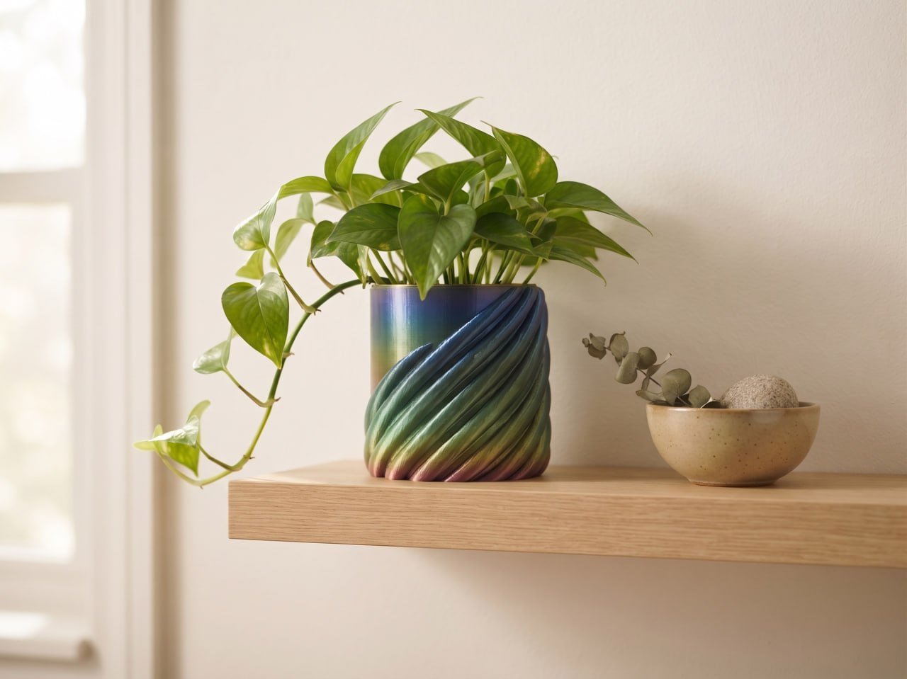 custom 3D printed planters Miami — Cylindrical container with spiral design, Cylindrical object, Plant Pot, planter, Planter, cylindrical object (photo 5)