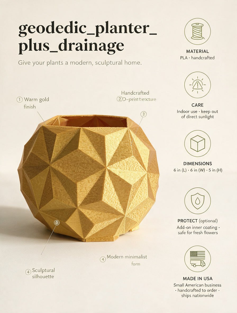 custom 3D printed geometric planter — planter, Vase, geometric object