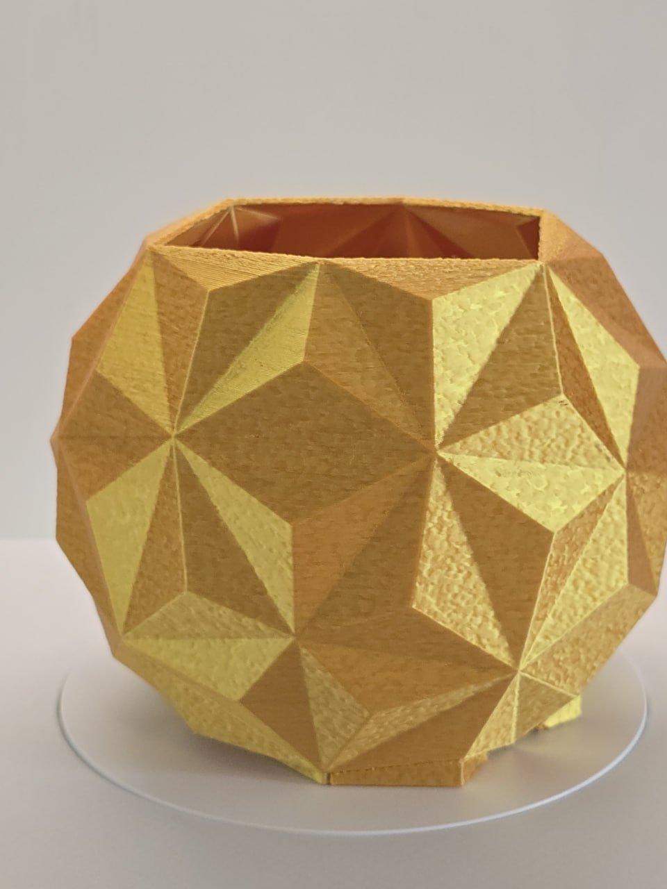 Gold faceted 3D printed geometric planter