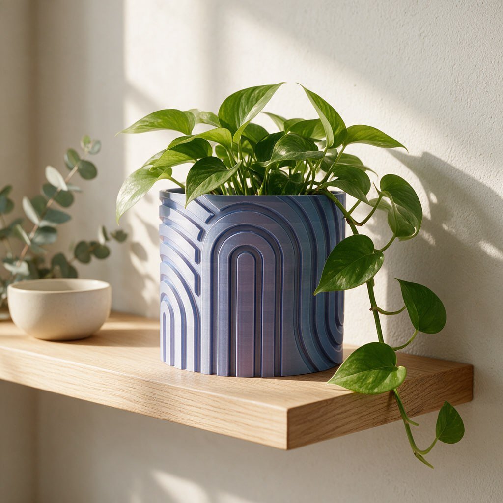 custom 3D printed planters Miami — Planter, Pot, cylindrical container or decorative holder, Cylindrical object, Cylindrical container, Cylindrical object with geometric patterns, Plant Pot (photo 7)