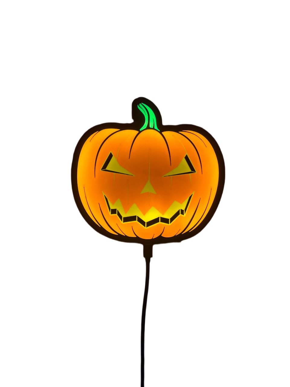 custom 3D printed Halloween pumpkin lantern — Pumpkin with carved face, Pumpkin Stake, Pumpkin-shaped decoration, Pumpkin-shaped light, Pumpkin decoration (photo 4)