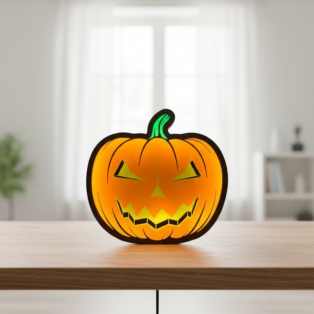 custom 3D printed Halloween pumpkin lantern — Pumpkin with carved face, Pumpkin Stake, Pumpkin-shaped decoration, Pumpkin-shaped light, Pumpkin decoration (photo 5)